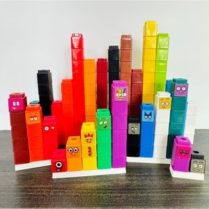 Unifix Interlocking Counting Cubes with Numberblocks Face Decals and Stands